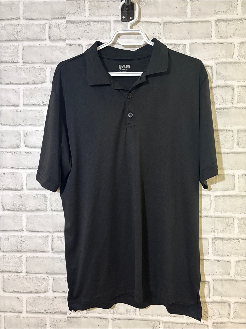 BAW extreme -tek Men's Short Sleeve Black Polo Shirt, xl